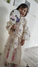 布戀貓秋季漢服女童秋季兒童古裝中國風(fēng)旗袍兩件套3-12歲小女孩襦裙仙女 香檳蠶絲緞兩件套 120 cm 曬單實(shí)拍圖