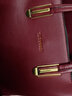 北狐女包真皮新款頭層牛皮女包時(shí)尚大氣手拎中年女士品牌媽媽包氣質(zhì)百 酒紅色 曬單實(shí)拍圖