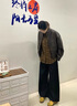 樂雅秀復(fù)古寬松立領(lǐng)外套女chic秋季新款小個(gè)子時(shí)尚氣質(zhì)棕色長袖夾克皮衣 皮衣 S 曬單實(shí)拍圖