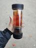 Stanisic德國品牌雙層高硼硅玻璃男女士智能顯溫喝水提醒茶水分離泡茶杯子 商務(wù)黑【溫顯款】茶水分離350ml 曬單實(shí)拍圖