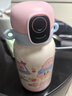 富光保溫杯大容量?jī)和?16L學(xué)生指紋杯寶寶女一蓋雙飲吸管杯子 550ml粉色【指紋解鎖+斜挎杯套】 曬單實(shí)拍圖