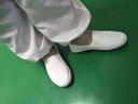 紅青百年帆布鞋一腳蹬白色工作鞋男女勞保鞋防靜電無(wú)塵鞋工廠車(chē)間小白鞋 一腳蹬白色 41 曬單實(shí)拍圖