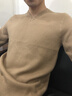 PRIDEME一件過冬季 加絨加厚保暖一體絨V領毛衣男長袖修身套頭針織衫男士 LDK2116-駝色 M 【體重建議：100-120斤】 曬單實拍圖