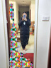 黑冰女款700蓬鵝絨帶帽加長羽絨服 防風保暖羽絨大衣 FAF8569 黑色 S 曬單實拍圖