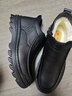 老爺車(chē)冬季棉鞋男皮毛一體加絨中老年爸爸皮鞋男牛皮高幫男鞋防滑雪地靴 LYCM18222黑色 39 曬單實(shí)拍圖