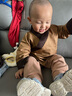 楚歌質(zhì)優(yōu)品 兒童漢服男童裝寶寶古裝男小和尚衣服小書(shū)童鋤禾三字經(jīng)表演出服裝 深卡其布色 (帽子腰帶) 90 (適合1-2歲) 曬單實(shí)拍圖