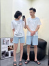 莫代爾夏季純棉情侶短袖睡衣薄款男女士夏天卡通家居服套裝 SY2103-04 M 女+男L 曬單實(shí)拍圖