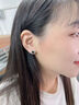 老田銀匠s925純銀養(yǎng)耳洞黑色中性耳釘三角方形簡約百搭睡覺免摘男女都能戴 方形【8mm】一對 925純銀 曬單實拍圖