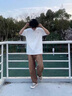 OEMG 短袖男夏季新款潮流牌圓領(lǐng)棉寬松t恤美式復(fù)古百搭半袖百搭上衣服 白色 XL [建議120-135斤] 曬單實(shí)拍圖