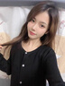 翊尚美針織衫女開衫秋冬短款外套女韓版新款學(xué)生打底衫毛衣外搭長袖上衣 黑色 均碼（適合80-140斤) 曬單實拍圖