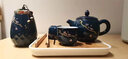漢隸 旅行茶具套裝霽藍茶具快客杯一壺一二三四杯便攜包家用戶(hù)外旅游車(chē)載單人功夫茶具泡茶便攜式高檔茶盤(pán) 霽藍(一壺四杯+茶葉罐+茶盤(pán)+茶巾茶夾+旅行包) 曬單實(shí)拍圖