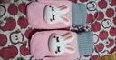 Ginnafall兒童手套1-3歲嬰兒手套冬季3-6歲男女五指保暖分指加厚針織加絨 粉色小兔【適合1-3歲】 【可愛立體兔頭，針織加絨保暖】 曬單實拍圖