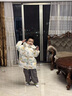 鴨鴨兒童羽絨服中長(zhǎng)款男童寶寶印花加厚保暖潮流冬季小童裝外套YD 米白色 90 曬單實(shí)拍圖