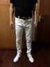 ZOCNA秋冬季款加絨加厚白色牛仔褲男修身小腳男裝長(cháng)褲小直筒休閑褲 經(jīng)典白色 32 腰圍2尺5/推薦135-145斤 曬單實(shí)拍圖