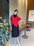 茵曼（INMAN）新中式本命年生肖龍新年紅毛衣2024春女裝新款不規(guī)則針織上衣 大紅色 M 曬單實(shí)拍圖