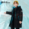 雪中飛保暖童裝兒童羽絨服男童新年羽絨外套中大童女童字母印花羽絨服 黑色 160 曬單實(shí)拍圖