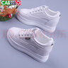 卡帝樂(lè )鱷魚(yú)（CARTELO）松糕厚底女鞋2026春秋新款休閑運動(dòng)女單鞋百搭內增高顯瘦小白女鞋 白紅色 36 曬單實(shí)拍圖