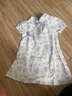 女童旗袍夏一歲女寶寶小裙子夏裝衣服童裝嬰兒連衣裙兒童漢服夏季 紫色碎花 90 曬單實(shí)拍圖