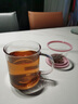 FU+玻璃杯女士茶水分離花茶杯雙層耐熱防燙辦公泡茶杯家用送禮女友 綠色+精美禮盒 420ml 曬單實拍圖
