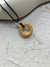 老廟黃金吊墜足金金箍如意平安扣掛墜男女編織繩送女友老婆生日禮物 平安扣有金珠約1g 曬單實(shí)拍圖