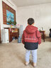 迪士尼（Disney）男童棉服冬季2025新品酷帥男孩加絨加厚外套兒童百搭洋氣保 紅色 130 (建議身高125厘米左右) 曬單實(shí)拍圖