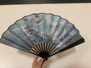 TaTanice 扇子折扇男中國風(fēng)古典手工男扇絹布扇商務(wù)禮品9寸青龍采蓮 曬單實(shí)拍圖