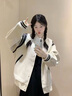 樂雅秀美式復(fù)古休閑白色棒球服外套女2025春秋新款百搭?yuàn)A克上衣 白色棒球服外套 40/45kg/S 曬單實(shí)拍圖