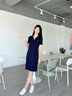 clotho Rennie品牌女裝休閑連衣裙女2025年夏季新款Polo領(lǐng)休閑減齡顯瘦時尚裙子 藏青色 M 曬單實(shí)拍圖