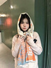 CHANEELR & KARITH圍巾冬季新款高級(jí)感氣質(zhì)女士披肩時(shí)尚保暖圍脖生日禮物送女生女友 橘色 曬單實(shí)拍圖
