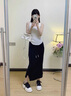 NINE WEST品牌厚底小白鞋女2025新款真皮松糕女鞋增高百搭運動休閑鞋 黑白 34 曬單實拍圖
