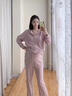 苒琦媽咪孕婦裝春裝套裝2025新款韓版洋氣連帽衛衣寬松慵懶休閑長(cháng)褲兩件套 粉色 XL 曬單實(shí)拍圖