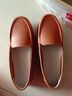 豆豆鞋軟底女鞋媽媽鞋女式休閑平底鞋牛筋底一腳蹬中老年單鞋 桔色 35 曬單實(shí)拍圖