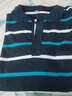 哚芊姿秋季中年男士長(cháng)袖T恤寬松加肥加大爸爸裝休閑條紋男裝秋衣 3#天藍細條 2XL【140-160斤】 曬單實(shí)拍圖