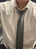 IFSONG羊毛領(lǐng)帶男士正裝商務(wù)西裝灰色職業(yè)伴郎窄款韓版休閑黑色禮盒裝 咖啡色(7CM拉鏈免打) 199F 曬單實(shí)拍圖