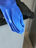 殺魚(yú)水產(chǎn)勞保男士加厚加長(cháng)型耐油膠皮手套加絨保暖橡膠耐磨洗衣廚房防水手套貝凈潔 絨里冬季-60cm束口-耐油藍 L 曬單實(shí)拍圖