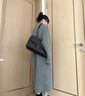 妃奧絨拉鏈翻領(lǐng)針織連衣裙女秋冬復(fù)古長款高領(lǐng)毛衣裙直筒法式長袖打底裙 米色 均碼 曬單實拍圖
