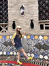柯蘭娜新款正肩拼接插肩短袖t恤女夏季學(xué)生小眾情侶裝三條杠上衣 藏青拼黃色袖 M 推薦90-110斤 曬單實(shí)拍圖