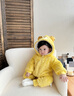 七樂(lè )豆嬰兒連體衣服冬季棉衣棉服夾棉加絨加厚寶寶小月齡棉襖冬裝外出服 黃色 73cm 曬單實(shí)拍圖