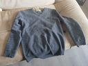 恒源祥100%純羊毛衫男士V領(lǐng)加厚純色秋冬保暖毛衣HJ198 中灰 175/92A  曬單實(shí)拍圖