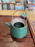 杰藝仿古茶壺提梁壺陶瓷復(fù)古泡茶器家用銅把單壺 粗陶過濾茶水壺 日式手工功夫茶具泡茶壺水壺 古陶【茶壺】T梁壺孔雀綠 曬單實拍圖