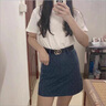 歐若婷雅新款連衣裙女裝套裝韓版2025時尚氣質(zhì)牛仔裙子女夏天小個子兩件裝 套裝（有圖案） L 曬單實拍圖