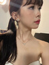 YVMIN尤目 甜食系列 愛心歐泊石耳釘七夕情人節(jié)禮物送女友 藍(lán)色 耳釘一對 曬單實拍圖