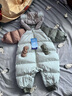 迷你巴拉新生嬰兒羽絨服連體衣外出寶寶男女童爬服白鴨絨冬季 曬單實拍圖