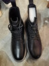 卡賓男靴秋冬季新款馬丁靴高幫英倫風(fēng)靴子復古工裝靴戶(hù)外皮靴保暖加絨 黑色加絨(8孔) 39 皮鞋碼 曬單實(shí)拍圖