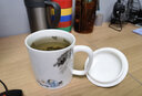 上作 閑庭辦公杯 白陶瓷茶具羊脂玉瓷茶杯馬克杯辦公室帶把茶杯 曬單實(shí)拍圖