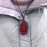 玉有情朱砂吊墜男女款本命年觀音菩薩項鏈送男友女友家人禮物 棉繩款 曬單實拍圖