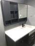 鑫莎美 陽(yáng)臺洗衣機柜組合巖板一體臺盆浴室柜輕奢洗手洗臉盆衛生間洗漱 120cm（巖板陶瓷盆+普通鏡柜） 曬單實(shí)拍圖