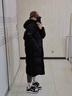 皮爾卡丹（pierre cardin）2024新款冬季黑色長(cháng)款羽絨丨棉丨服女長(cháng)過(guò)膝韓版寬松加厚連帽外套 黑色 （棉i服加長(cháng)加厚版） S 推薦105斤以下 曬單實(shí)拍圖