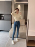 小腳牛仔褲女秋冬新款薄絨顯瘦抓絨修身磨毛鉛筆褲緊身加絨高腰 復(fù)古藍(lán)不加絨長褲 27 建議95-105斤 曬單實(shí)拍圖