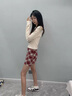 HIPPATIA格子半身裙2025春季新款短裙女高腰顯瘦小個子A字復(fù)古包臀裙 玫紅色【大格】 M （建議95-110斤） 曬單實拍圖